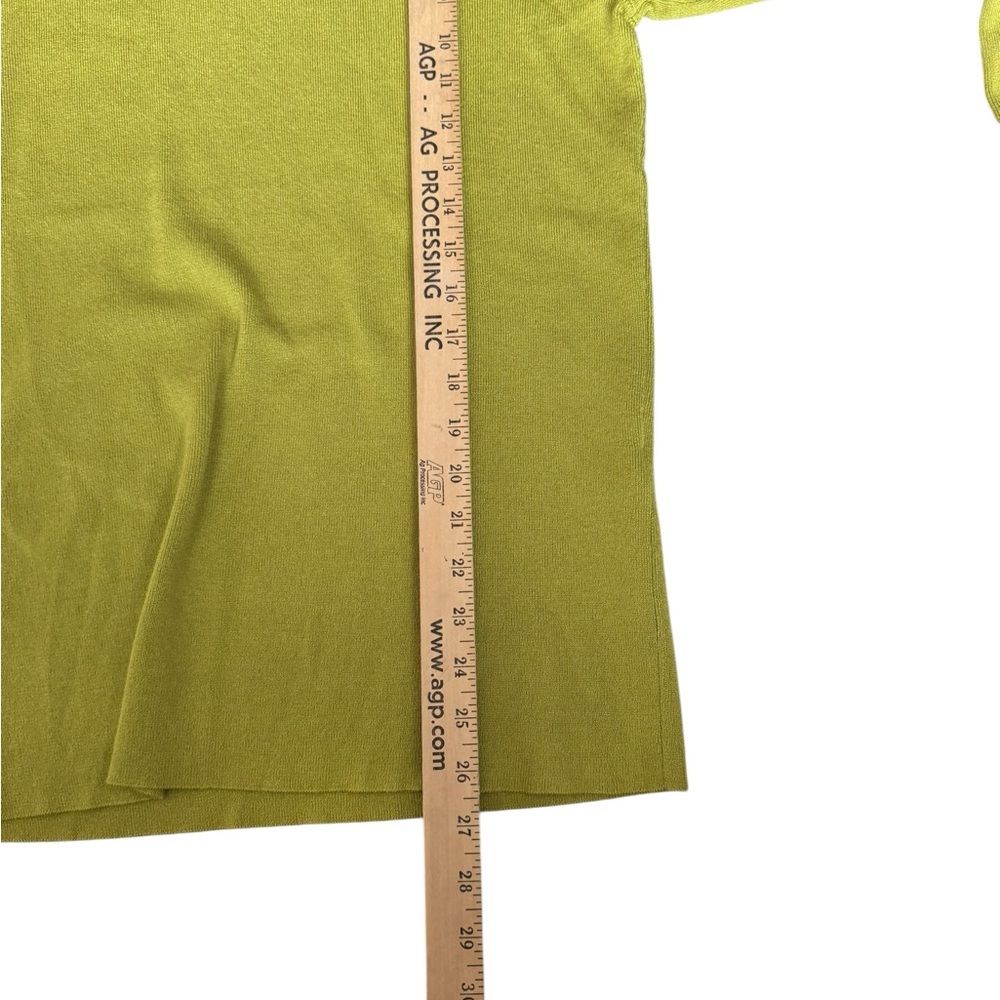 Chico’s Lime Green Turtleneck Sweater Size 2 L Cozy Soft Minimalist Preppy Y23 - Picture 4 of 6